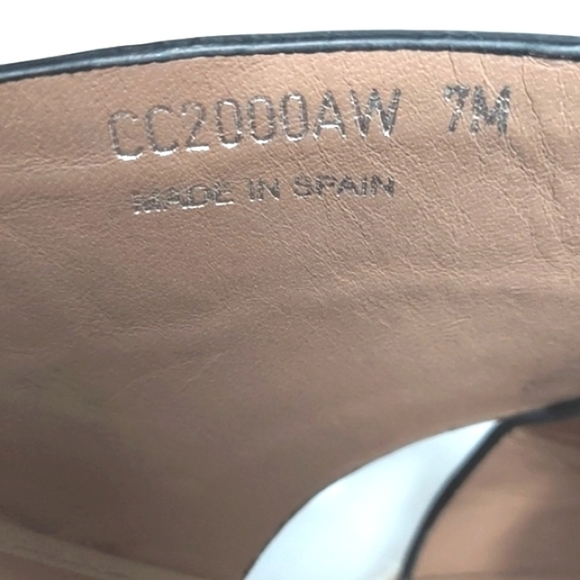 Aquatalia Marina Leather Croc Embossed Crisscross Espadrille Wedges Black Size 7 - Picture 12 of 15